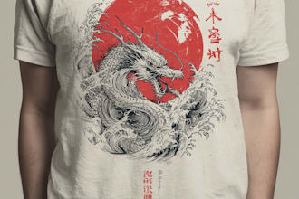 draw japanese art illustrations for t shirts, jackets