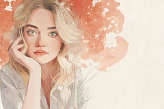 draw watercolor flower illustration