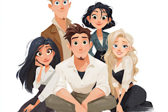 draw couple portraits in digital art