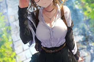 draw an anime character illustration for commercial use