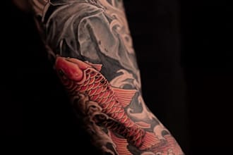 make custom anime manga tattoo design