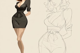 pin up girl and pin up girl illustration
