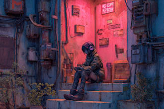 draw cyberpunk character art