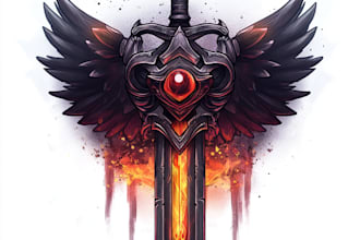 draw a fantasy game logo and branding
