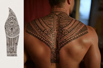 create your custom tribal polynesian tattoo sleeve