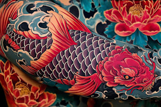 desing a tattoo in japanese style
