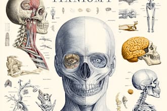 draw human anatomy, medical illustrations and diagrams