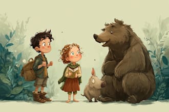 design children story book illustration and children story