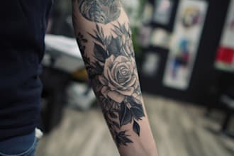 create a tattoo design of tattoo sleeve