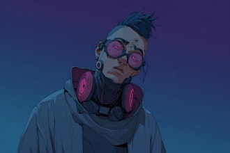 design cyberpunk character, original character design