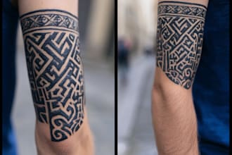 create a professional tribal tattoo design