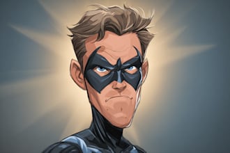 design premium superhero caricature character