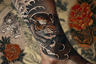 create your japanese custom tattoo design and illustration