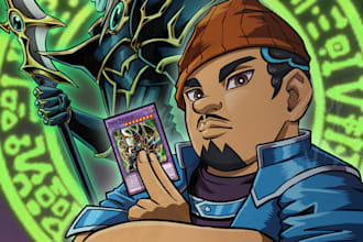 draw yugioh style portrait with your favorite monster