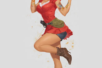 do your pin up girl in a retro style or model pinup