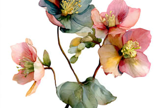 draw realistic botanical watercolor illustration