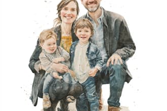 amazing family portrait watercolor portrait