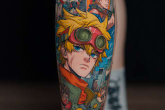 comic cartoon anime tattoo design