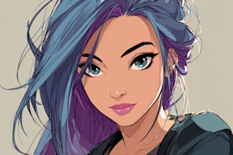 draw any anime, manga, cartoon, game avatar portrait