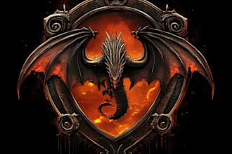 unique fantasy dungeon rpg game logo title pack with