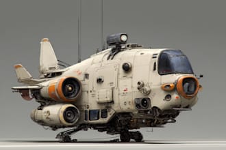 design scifi futuristic vehicle aircraft spaceship for you