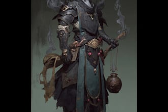 paint concept art and character sheets for you