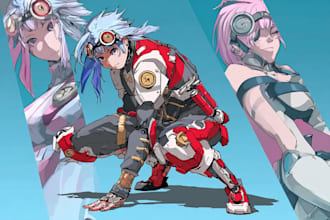 making anime, mecha, pop art ,fan art and original character