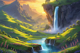 create a fantasy landscape