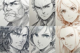 sketch characters into anime style