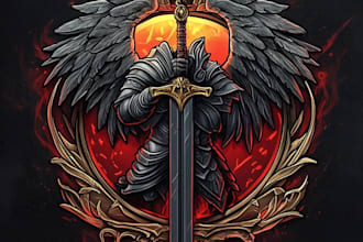 do medieval fantasy game, rpg, mmo game logo