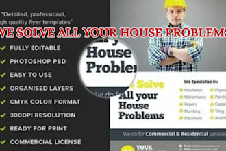 design handyman, roofing, cleaning, carpentry, electrician, hiring flyers