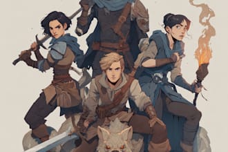 create a dnd character art or dnd party game art  for you