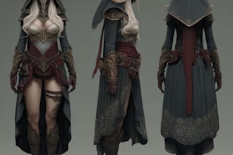 make a fantasy horror and horror character oc sci fi art