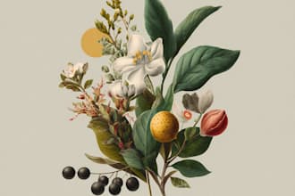 draw a realistic botanical illustration