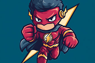 design mascot superhero character and superhero logo