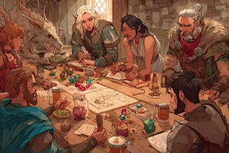 draw your dnd group party illustration