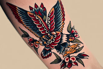 draw you a design with traditional tattoo style