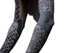 create sleeve tattoo design in geometric style