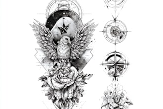 create custom tattoo art, tattoo sleeve design, tattoo artist