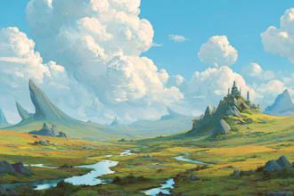 create a the landscape illustration or concept art for you