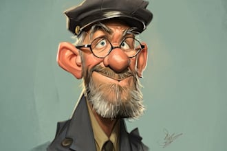 draw artistic cartoon caricatures