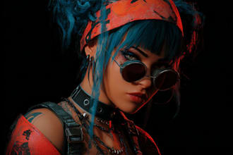 design anime character , cyberpunk character