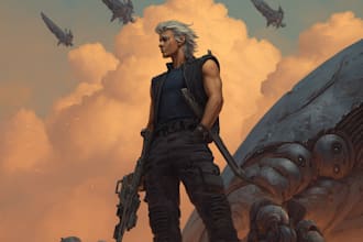 design sci fi book cover or ebook cover paperback