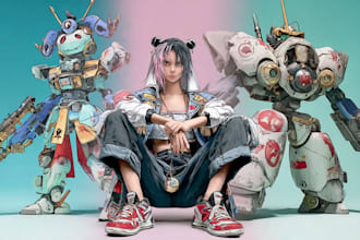making anime, mecha, pop art ,fan art and original character