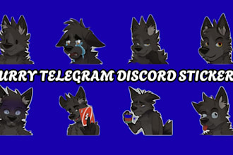create animated telegram sticker, furry, discord, nsfw and crypto character pack