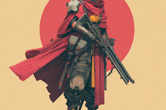 sci fi character illustration or sci fi character art