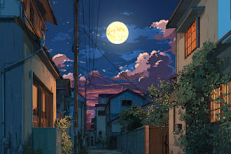draw background art in anime style for visual novel, game and streaming