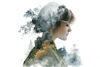 draw watercolor illustration  portrait from photo