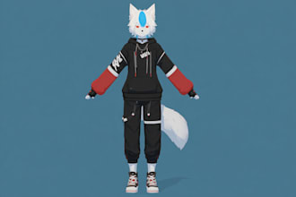 do 3d furry avatar vrchat avatar vrc anime nsfw vtuber