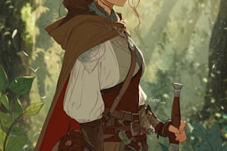 design awesome character dnd rpg fantasy cartoon art and map